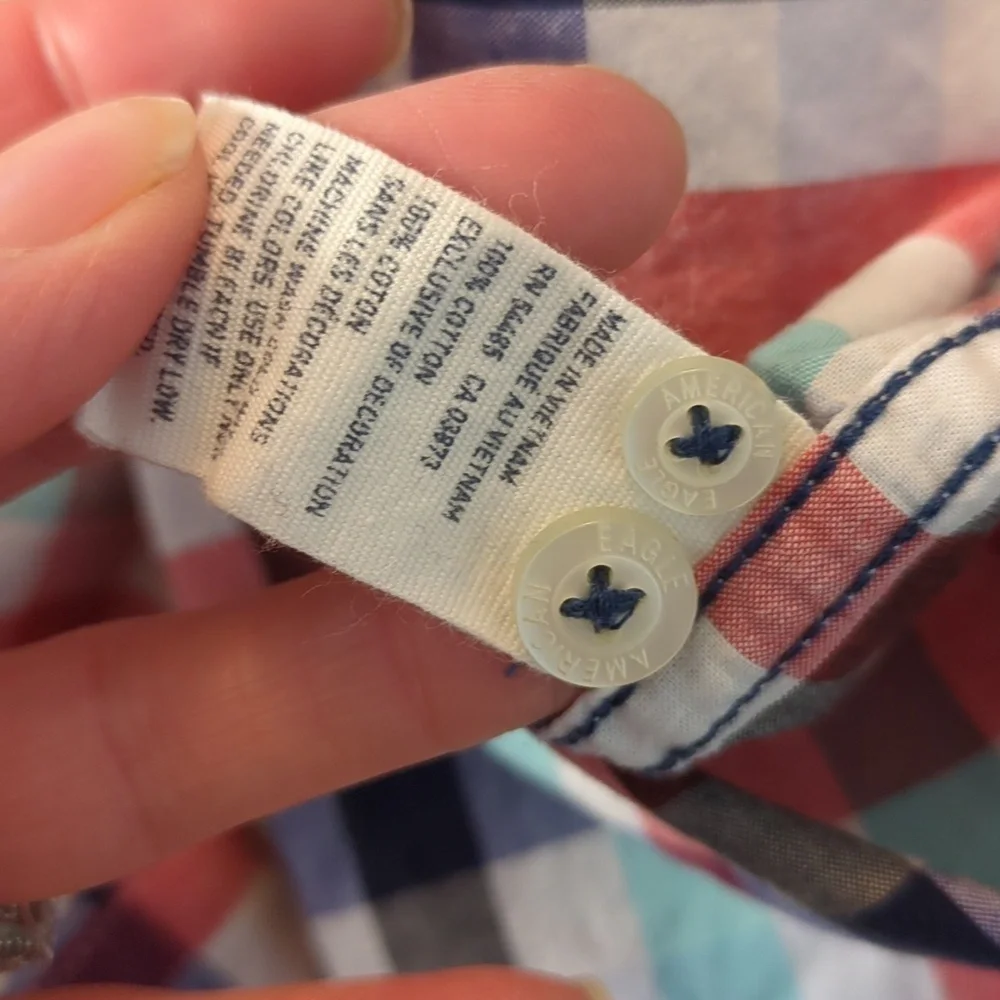 American Eagle Prep Fit Cotton Button Down Shirt
